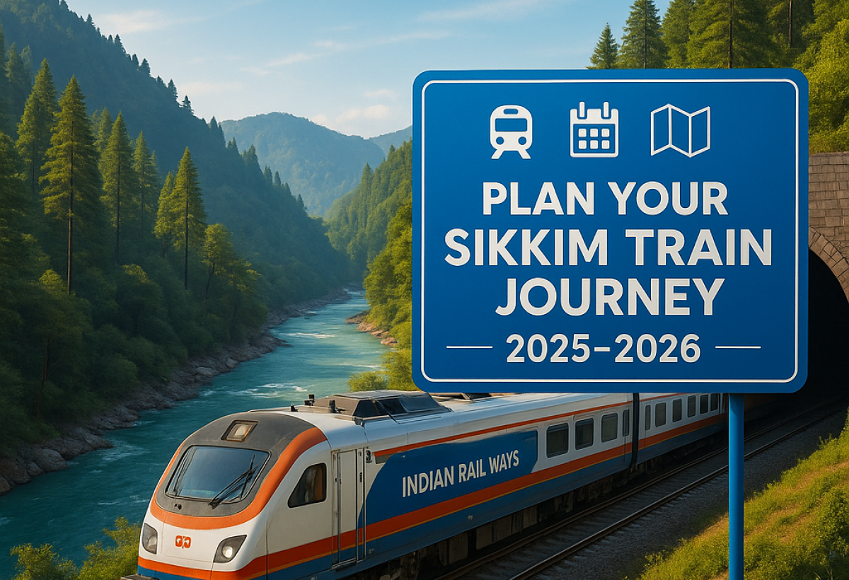 sikkim train "Plan Your Sikkim Train Journey – Sevoke to Rangpo Route with Himalayan Background"